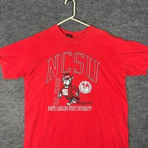 NCSU‎ Wolfpack Vintage Single Stitch North Carolina State Red T Shirt One Size